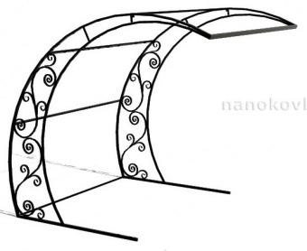 Навес «Ракушка» каркас без поликарбоната
