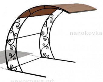 Навес «Ракушка» с поликарбонатом 1/2